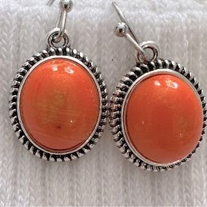 EARRINGS Orange Stone.  NWOT